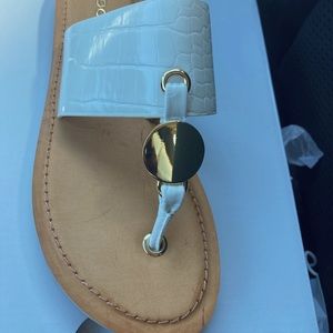 Aldo white/gold sandals Sz 6.5